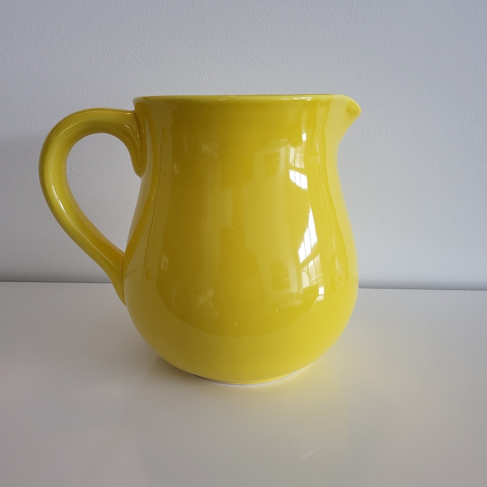 Bright Yellow Ceramic Pitcher